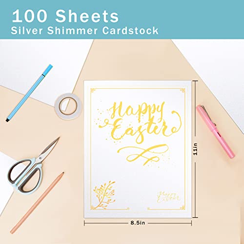 Htvront White Shimmer Cardstock 8.5 X 11-100 Sheets Sliver Shimmer Cardstock Paper, 250Gsm Cardstock Printer Paper For Card Making, Diy Craft, Decors And Paper Crafting Printer #TOP1