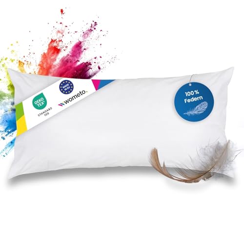 Wometo Cuscino in Piume, 40x80 cm, 600g