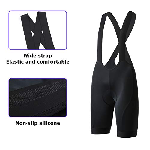 Catena Women's Cycling Bib Shorts 3D Padded Bike Short Breathable Bicycle Tights Black