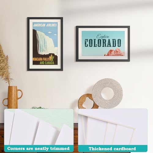 20 Stück Passepartout Rahmen Papier Weiß, Passe Partout Karton Rechteckig, Passepartout aus Karton Bilderrahmen Säurefrei, Passepartouts für Bilder Einrahmen Fotos Poster Kunstdrucken (29,7 x 42cm)