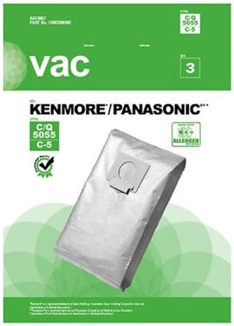 Hoover (3 Pack) Kenmore C 5055 50557 50558 Panasonic C-5 Q Allergan Vacuum Bags Hoover (3 Pack) Kenmore C 5055 50557 50558 Panasonic C-5 Q Allergan Vacuum Bags