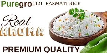Puregro Basmati Rice 2kg | Platinum Extra Long Grain Basmati | Aroma | 1121 Basmati | Real Taste of Basmati | Premium Quality.