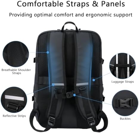KROSER Travel Backpack for men, Laptop Carry On Backpack Flight Approved - 3