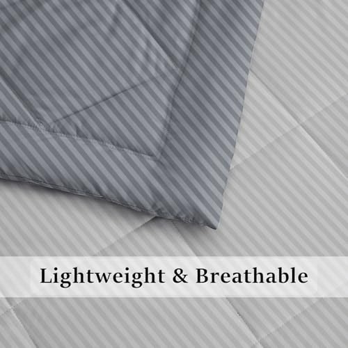 Image of Amazon Brand - Umi AC Comforter Double Bed | AC Blanket Double Bed | 220 GSM Ultra Super Soft Microfiber Reversible Lightweight All-Weather Bed Comforter /Duvet /Quilt (90 inchX86 inch Inche, Grey & Silver)