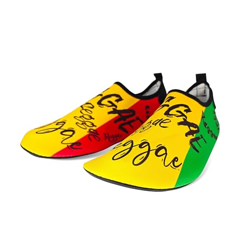 Image of Water Shoes for Women and Men Quick-Dry Swim Beach Shoes for Outdoor Surfing Yoga Exercise Jamaica Flag Caribbean Reggae Rasta