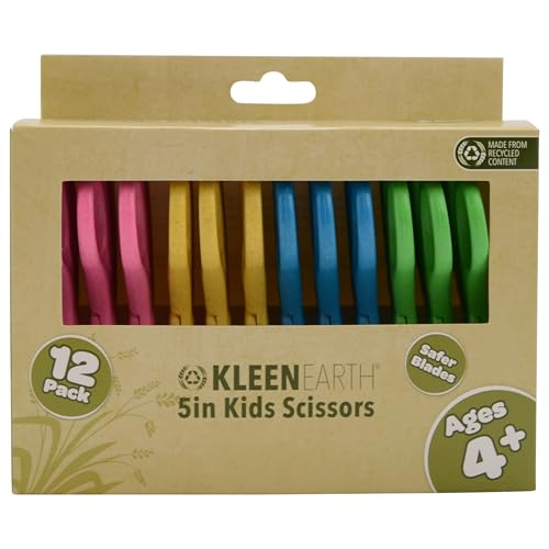 Image of Westcott Kids Scissors 12-Pack, 5 inch Blunt Tip Safety Scissors for Ages 4+, Left & Right Handed, Recycled Eco-Friendly for School and Craft Projects