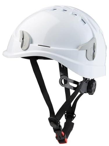 ALPINW - Casco de Seguridad para Trabajos en Altura - Ventilado con Rueda de Ajuste en Nuca - Máximo Confort: Arnés Interior 8 Puntos y Barboquejo - Certificado EN 397