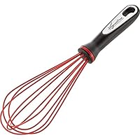 Lagostina Ingenio Smart Frusta da Cucina in Silicone con Rivestimento Antigraffio, Impugnatura Ergonomica, a Mano in Plastica, Lavabile in Lavastoviglie, Nero e Rosso