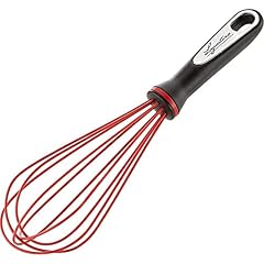 Lagostina Ingenio Smart Frusta da Cucina in Silicone con Rivestimento Antigraffio, Impugnatura Ergonomica, a Mano in Plastica, Lavabile in Lavastoviglie, Nero e Rosso