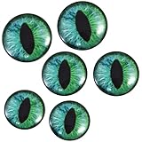 GLASS EYES: Glass eye cabochons for jewelry making, sculptures, taxidermy, and other crafting projects. FLATBACK CABOCHONS: Slightly domed on the surface of the eye, and flatback on the backs. VERSATILE: Use these glass eye cabcohons in fx puppertry ...