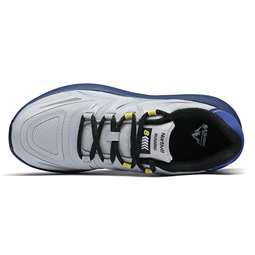 Nortiv 8 Men's Cushioned Trail Running Shoes Rubber Sole Non Slip Lightweight Lace Up Walking Shoe White Blue 11 M Us Sntr2210M #TOP4