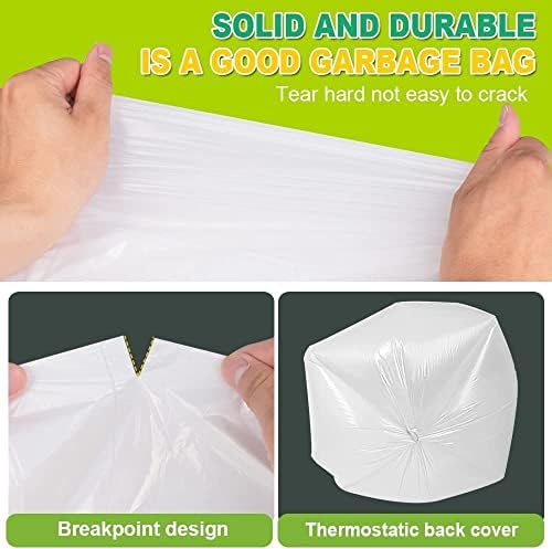 40 Pcs Bin Bags 50L, Bin Liners Clear Medium Trash Bags - Plastic Garbage Bags Strong Can Liners 50 Liter Wastebasket Liners 40 Counts in 01 Rolls for Kitchen Home Office Camping