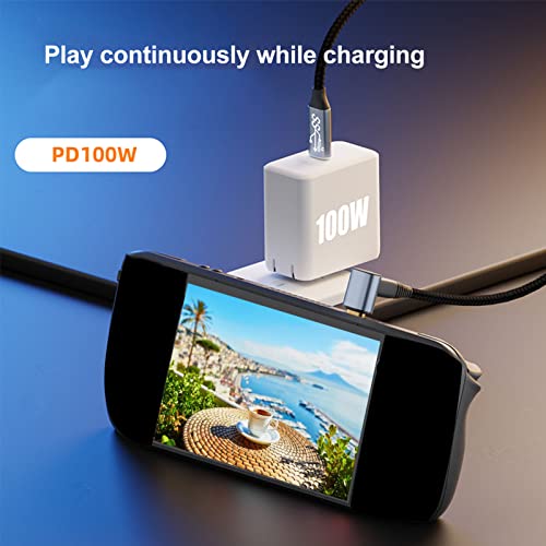 Cavo USB C Ad Angolo Retto 90° – Chenyang Cavo Estensione USB 3.1 Tipo C, 10 Gbps, 100W, Ricarica Veloce E Video 8K, Nylon Intrecciato, 0.2m - 2