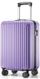 ABISTAB Reisekoffer, Hartschalen Rollkoffer mit 4 Rollen, Handgepäck Koffer Trolley für Business & Reise, Helllila, Koffer klein: 57x35x23cm