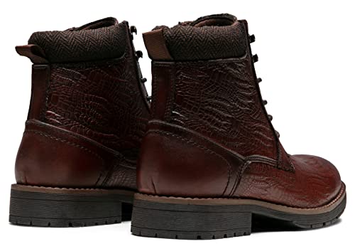 Vostey Mens Boots Leather Casual Boots Chukka Dress Boots For Men (Bmy8202 Winered 11.5) #TOP6