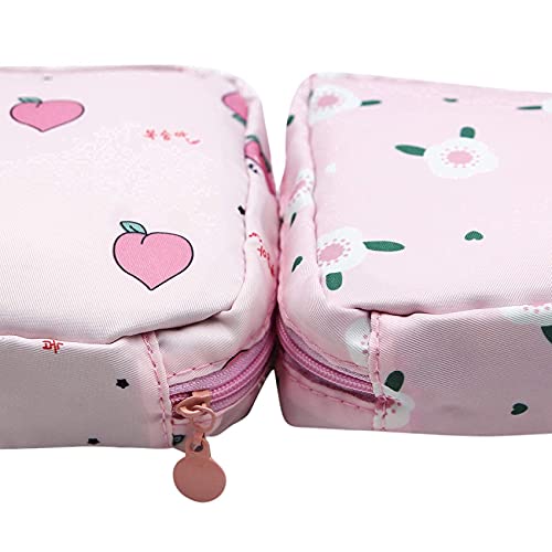 Mosstyus 2 Pcs Girls Wallet, Cute Coin Purse, Portable Cosmetic Bag Makeup Storage Bag For Women Girls, Cotton ( D) #TOP4
