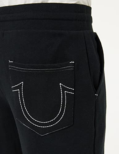 True Religion Mens Classic Logo Jogger Sweatpants, Black, Large Us #TOP4