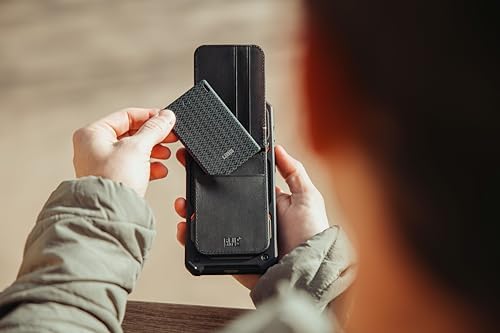 UAG Metropolis Tracker Card - Mfi Certified Slim Finder Wireless Rechargeable Compatible with iOS & Android Find My App, Tracker for Wallet Luggage Passport, Black/Micro Hexagon — view 4
