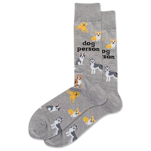 Image of Hot Sox Men's Fun Dogs Crew Socks - 1 Pair Pack - Cool & Funny Pets Novelty Fashion Gifts