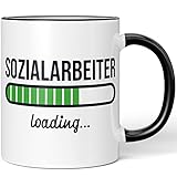 JUNIWORDS Tasse, Sozialarbeiter loading, Schwarz (6216410)