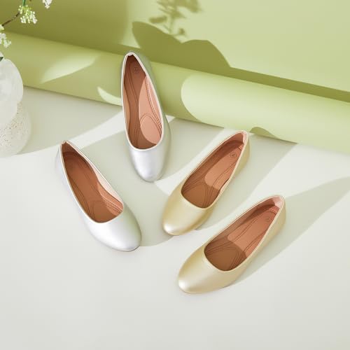 Image of Hash Bubbie Women's Flats Shoes Ballet Flats Dress Shoes Comfortable PU Leather Slip on Shoes for Women