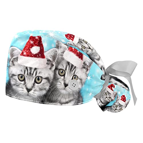 Chapeaux de travail ajustables pour femmes et hommes chats 2PCS