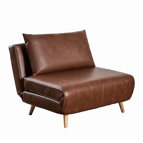 Sillón plegable cómodo marrón miniatura 3