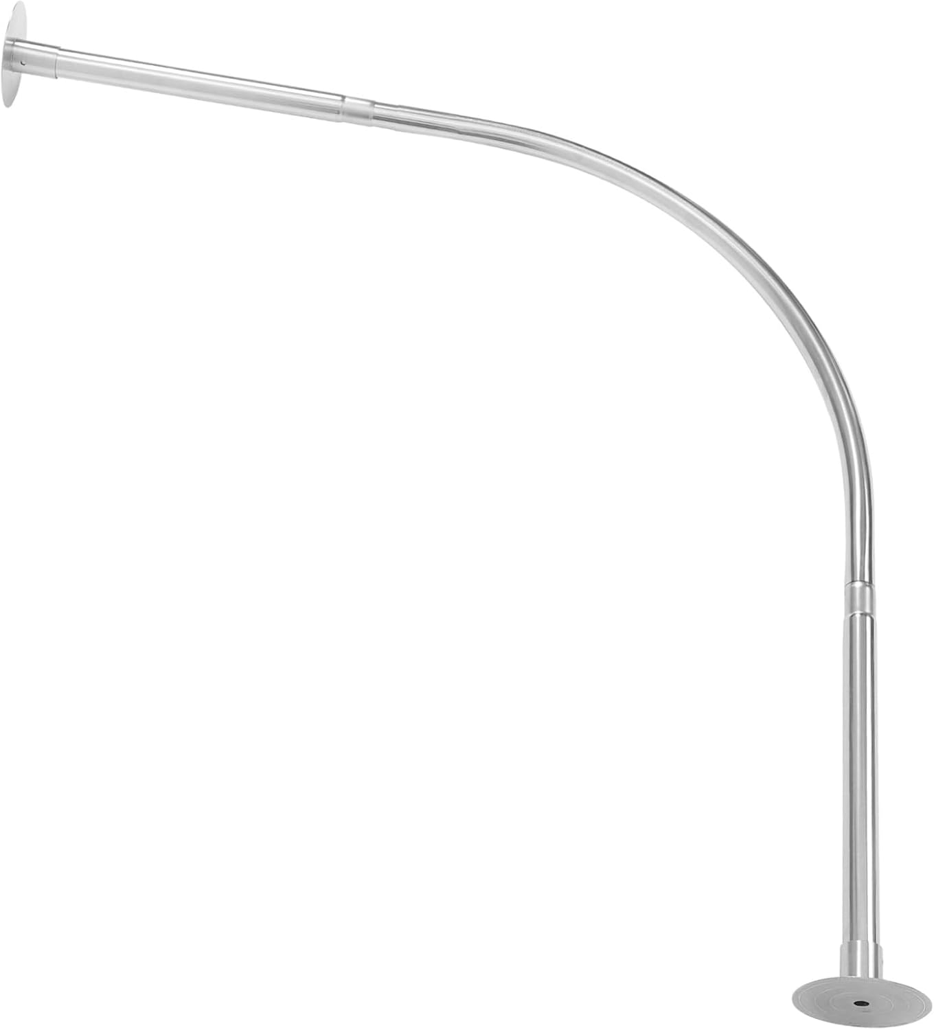 Telescoping Tension Shower Curtain Rod Expandable Curved Design for Versatile Use Bathroom Living Room Bedroom More Easy Installation No