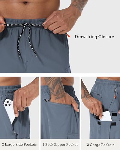 Image of Men's Cargo Shorts Quick Dry Lightweight Stretch Hiking Shorts for Men with 5 Pockets No Lining