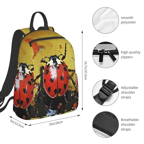 Casual Backpack for Women Men Paint Spotted Ladybug Lightweight Daypack Large Capacity Nurse Bag4