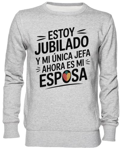 Sweat-shirt gris imprimé idée cadeau originale pour départ retraite