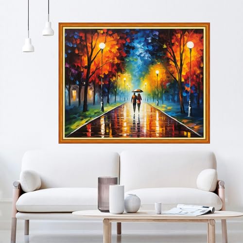 Image of Dooxvey Cross Stitch Kits for Adults Beginners - Full Range of Cross-Stitch & Embroidery Kits - 11CT Patterns - Lovers Walk 16x20 inch