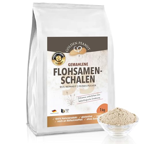 Psyllium Husk 1Kg - Cáscaras de Psyllium Triturado en polvo 100% Fibra Natural