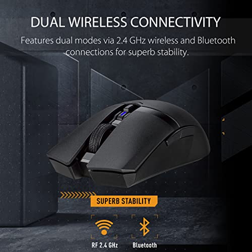 ASUS TUF Gaming M4 Wireless optische Gaming-Maus (kabellos, beidhändig, 12.000 DPI-Sensor, DPI-Taste, Aura Sync, sechs programmierbare Tasten), schwarz – Bild 3
