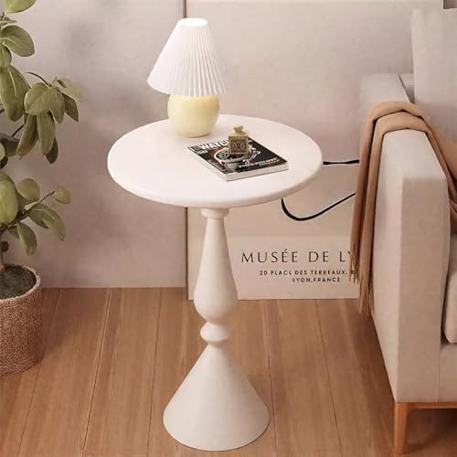 Ginhow Kleiner Beistelltisch Rund (40x40x61 cm) – Platzsparend Design | Weiß Beistelltisch Couch fürs Wohnzimmer, Schlafzimmer, Balkon | Side Table Living Room mit Leichtem Metall Ginhow Kleiner Beistelltisch Rund (40x40x61 cm) – Platzsparend Design | Weiß Beistelltisch Couch fürs Wohnzimmer, Schlafzimmer, Balkon | Side Table Living Room mit Leichtem Metall