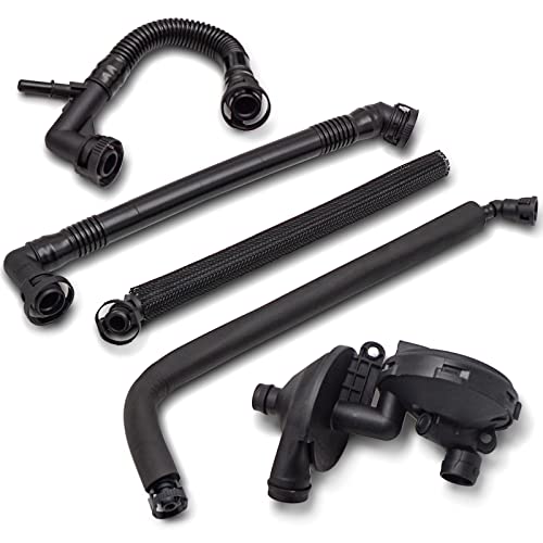 PCV Crankcase Vent Valve & Breather Hose Kit 5PCS for BMW E46 E39 E60 320i 323i 325 325i 325ci 328i 330i 330ci 330xi 525i 528i 11617501566