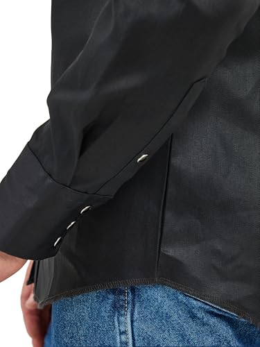 Foto de Wrangler Camisa de trabajo de manga larga con cierre a presión para hombre, corte vaquero, acabado firme (imagen 3)