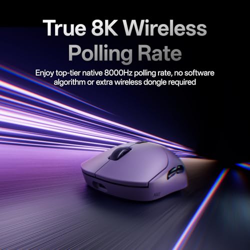 Image of Rapoo VT2 MAX Wireless Gaming Mouse, True 8K Wireless Polling Rate, 53g Lightweight, Up to 750 Hr Battery, Nordic nRF54L15 MCU, 120-Million Optical Switch, 10 Programmable Buttons, Macro Enabled