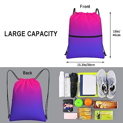 Image of Drawstring Backpack,Women Gym Drawstring Bags, Gradient String Bag Sackpack Cinch Bag, Water Resistant for Sport, Shopping, Yoga (Red)