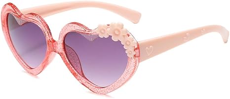 OZPYKAE Girl Heart Flower Sunglasses,Heart Shaped Cute Glasses UV 400 Protection Outdoor Girl Boy Gifts Eyewear Sunglasses