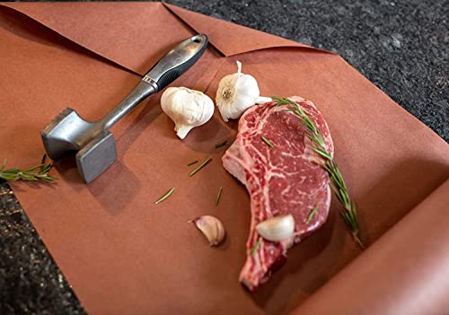Pink Butcher Paper - for Meat Smoking and Barbecue - Heavy Duty Unwaxed Food Grade Paper - Smoker Safe - Use Wrap While Cooking for Tender Meat - Unbleached 17.25" x 175' Roll with Dispenser