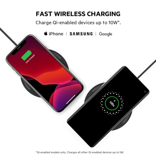 Belkin WIA001TTBK Quick Charge Wireless Charging Pad - 10W Qi-Certified Charger Pad thumb #3