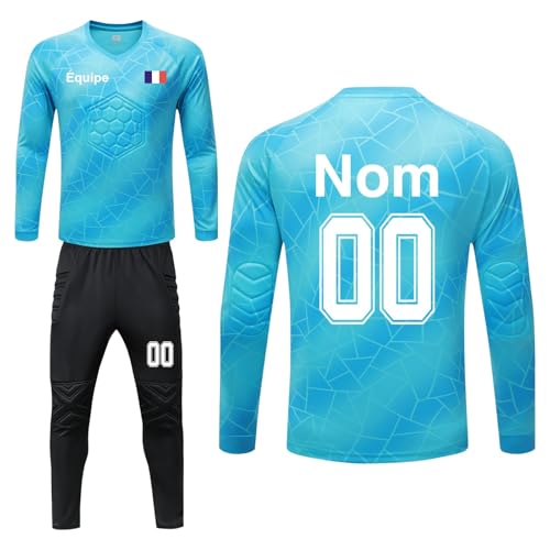 Ensemble Maillot Gardien De But Personnalisé - Enfant/Adulte - Avec Nom, Numéro, Logo - Protection Renforcée