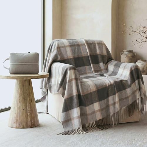 WANGNIONT Pure Wool Plaid Blanket