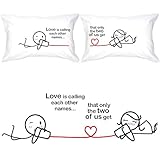 BoldLoft Between You & Me Couples Pillowcases- Couples Gifts for Boyfriend, Girlfriend, Husband, Wife, His and Hers Gifts for Christmas, Valentine, Anniversary, Romantic Bedroom Decor