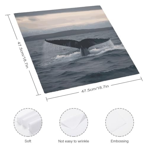 Servilletas de Tela Humpback Whale Tail Ocean Pack 4 miniatura 2