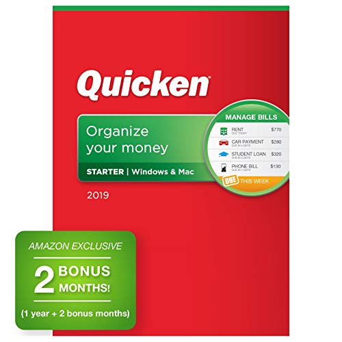 Quicken Home & Business 2019 Personal Finance & Budgeting Software [PC Disc] 1-Year Membership + 2 Bonus Months [Amazon Exclusive]
