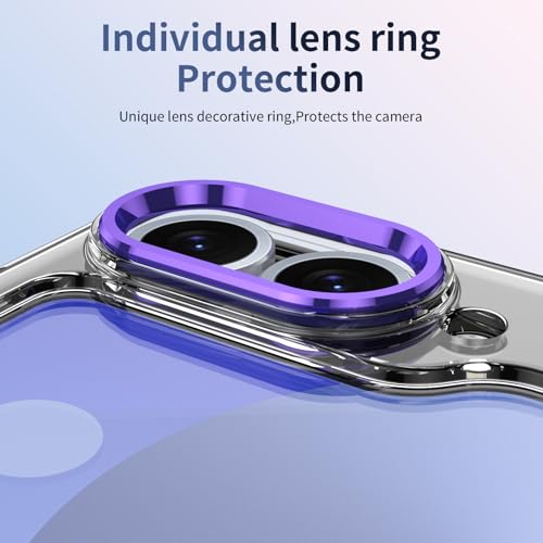 Coque de protection Z Flip 5 transparente violette avec support premium