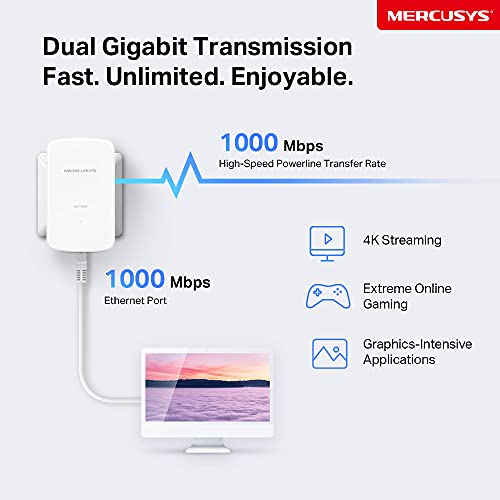 CPL internet Gigabit 1000 Mbps Mercusys MP500 KIT réseau maison - 5