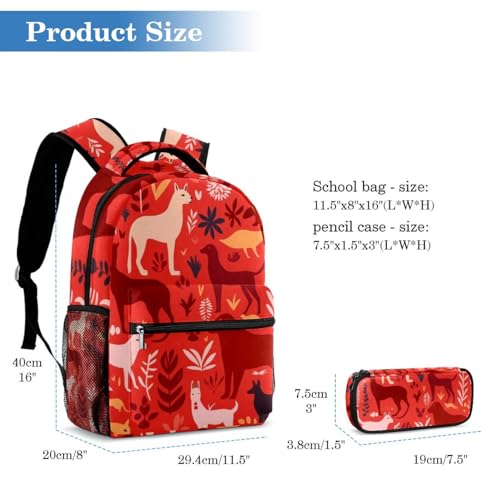 Ensemble sac à dos scolaire et trousse à crayons multicolore pour ado
